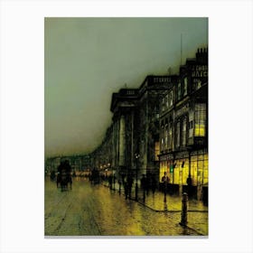 Canny Glasgow, circa 1887. Painted by John Atkinson Grimshaw. British Painters | Victorian Vintage Gloomy Dark Aesthetic Painting | HD Remastered Perfect Reproduction With Great Lighting Canvas Print