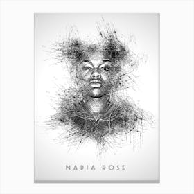 Nadia Rose Rapper Sketch Canvas Print