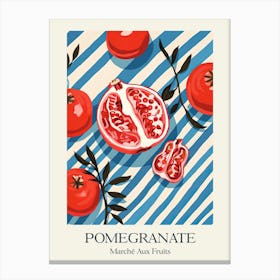 Marche Aux Fruits Pomegranate Fruit Summer Illustration 3 Canvas Print