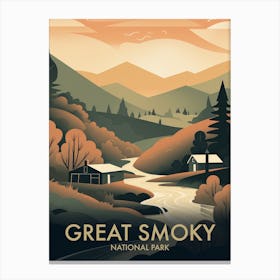 Great Smoky National Park Vintage Travel Poster 21 Canvas Print