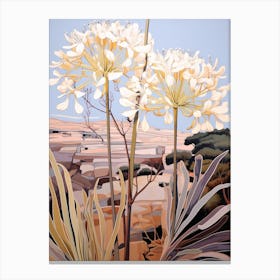 Agapanthus 2 Flower Painting Canvas Print