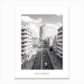 Poster Of Tel Aviv, Israel, Photography In Black And White 5 Canvas Print