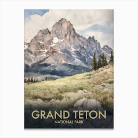 Teton National Park Vintage Travel Poster 1 Canvas Print