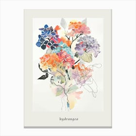Hydrangea 6 Collage Flower Bouquet Poster Canvas Print