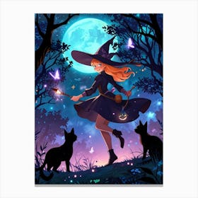 Witch With Cats 1 Stampe su tela