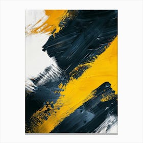 Abstract Yellow And Black Painting Canvas Print