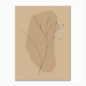 Barcelona Botanical Garden Boho Line Art Canvas Print