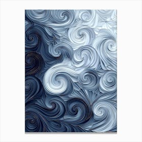 Abstract - Blue And White Swirls Canvas Print