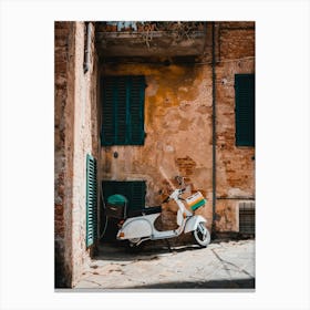 Scooter Italy | Streets of Siena, Tuscany, Italy Canvas Print