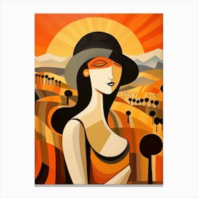 Woman In A Hat 4 Canvas Print