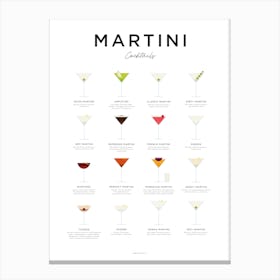 Martini Cocktails Minimal Canvas Print