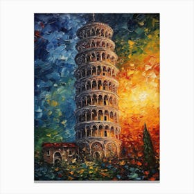 Tower Of Pisa Van Gogh Style 2 Canvas Print