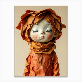 Doll With Leaves Canvas Print