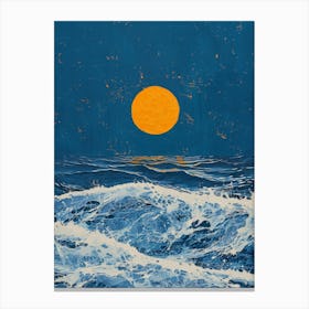 Moon Over The Ocean 1 Canvas Print