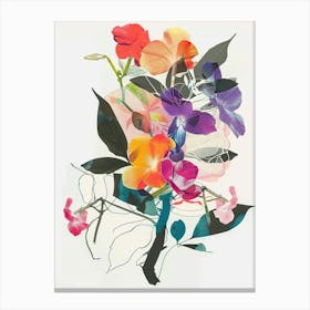 Impatiens 2 Collage Flower Bouquet Canvas Print