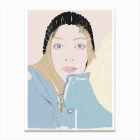 Portrait Of A Chilly Woman Canvas Print