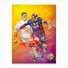 Ronaldo And Messi Canvas Print