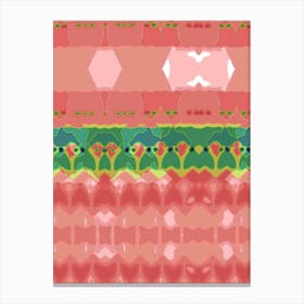 Pink And Green Pattern Canvas Print