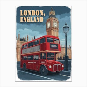 Iconic London: A Vintage Travel Poster Canvas Print