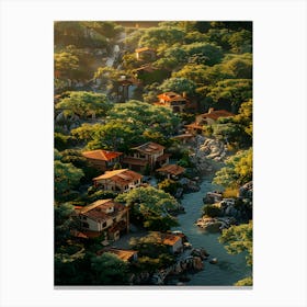 Village In The Jungle Canvas Print