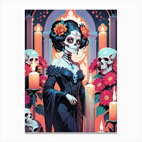 Floral Catrina Painting (6) Canvas Print
