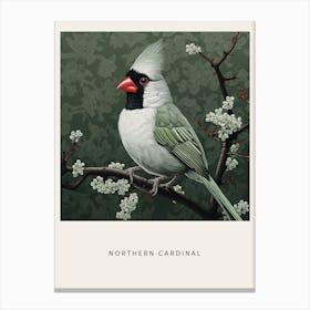 Ohara Koson Inspired Bird Painting Northern Cardinal 3 Poster Canvas Print