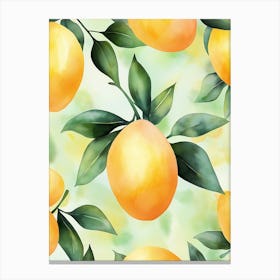 Watercolor mangoes Canvas Print