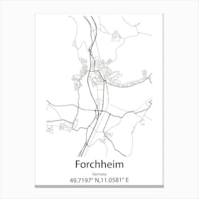 Forchheim,Germany Minimalist Map Canvas Print