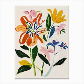 Painted Florals Gloriosa Lily 2 Canvas Print