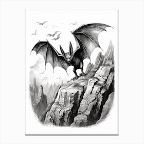 Big Free Tailed Bat Vintage Illustration 2 Canvas Print
