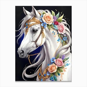 Floral Horse (9) Canvas Print