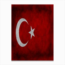 Turkey Flag Texture Canvas Print