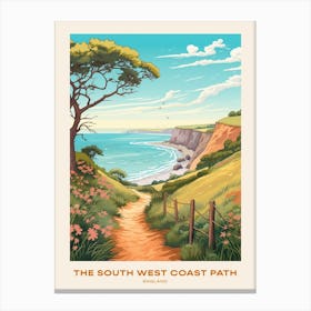 The South West Coast Path England 3 Hike Poster Canvas Print