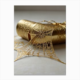 Gold Spider Web Canvas Print