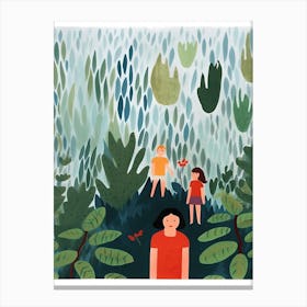  In The Jungle, Tiny People And Illustration 3 Canvas Print