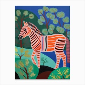 Maximalist Animal Painting Zebra 3 Canvas Print