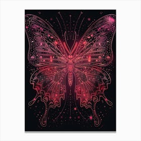 Butterfly On Black Background 1 Canvas Print