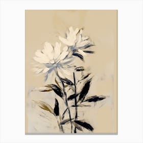 Asters Flowers, Ink On Paper Drawing 0 Canvas Print