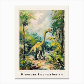 Dinosaur Impressionist Inspired Painting 2 Poster Canvas Print