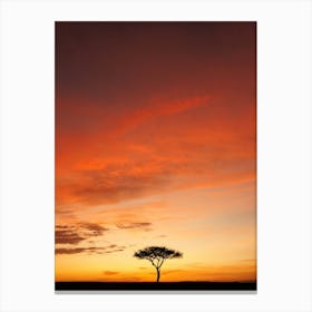 Lone Tree At Sunrise Kenya  Canvas Print