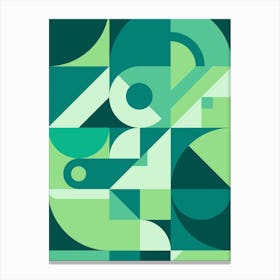 Green Geometric Shapes Canvas Print