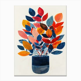 Leaves In A Vase Canvas Print