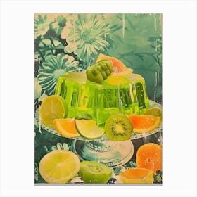 Fruity Lime Green Jelly Retro Collage 1 Canvas Print