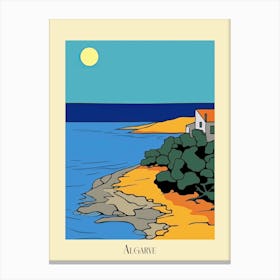 Poster Of Minimal Design Style Of Algarve, Portugal 3 Canvas Print