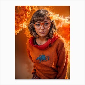 Girl With Glasses Canvas Print