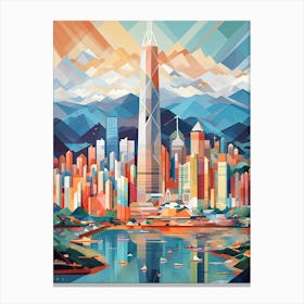 Hong Kong, China, Geometric Illustration 1 Canvas Print