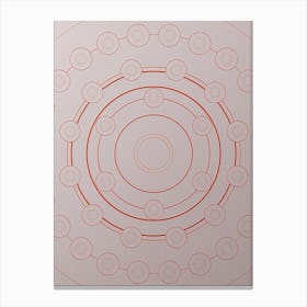 Geometric Abstract Glyph Circle Array in Tomato Red n.0271 Canvas Print