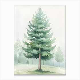Pine Tree Atmospheric Watercolour Painting 3 Canvas Print