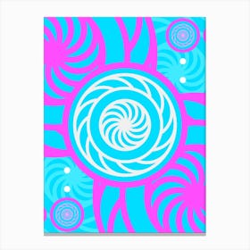 Geometric Glyph Abstract in White and Bubblegum Pink and Candy Blue n.0086 Canvas Print
