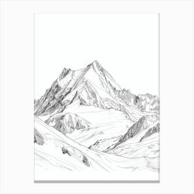 Mount Bierstadt Usa Color Line Drawing (2) Canvas Print